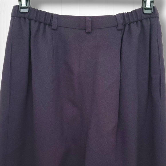 Talbots Women's Vintage Purple Pleated Wool Straight Leg Pants Size 4 Petite - Picture 6 of 12